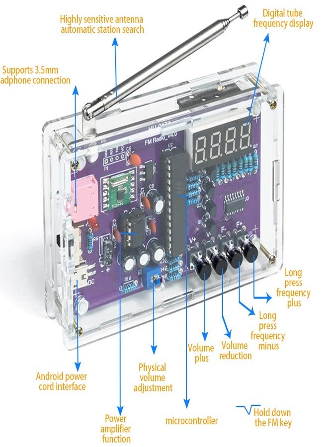 Gikfun FM Radio Kit Soldering Practice Kit DIY School Project FM 87-108MHz with 2 Power Supply Modes, Soldering Learning and Teaching for Beginners, Adults EK1989 - Image 4